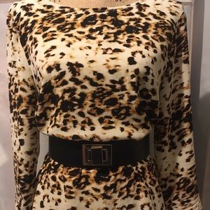 Rose + Olive Leopard patterned blouse